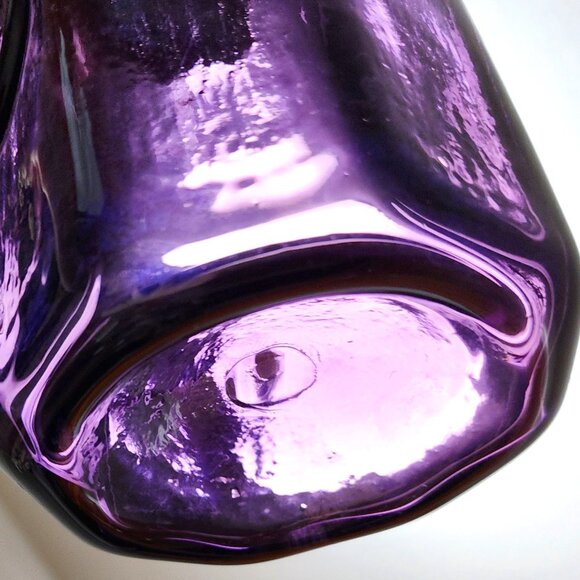 Blenko Handblown Glass Jn o Greenhow Wmsburg 1770 Purple Bottle W/SEAL &… - Picture 6 of 12